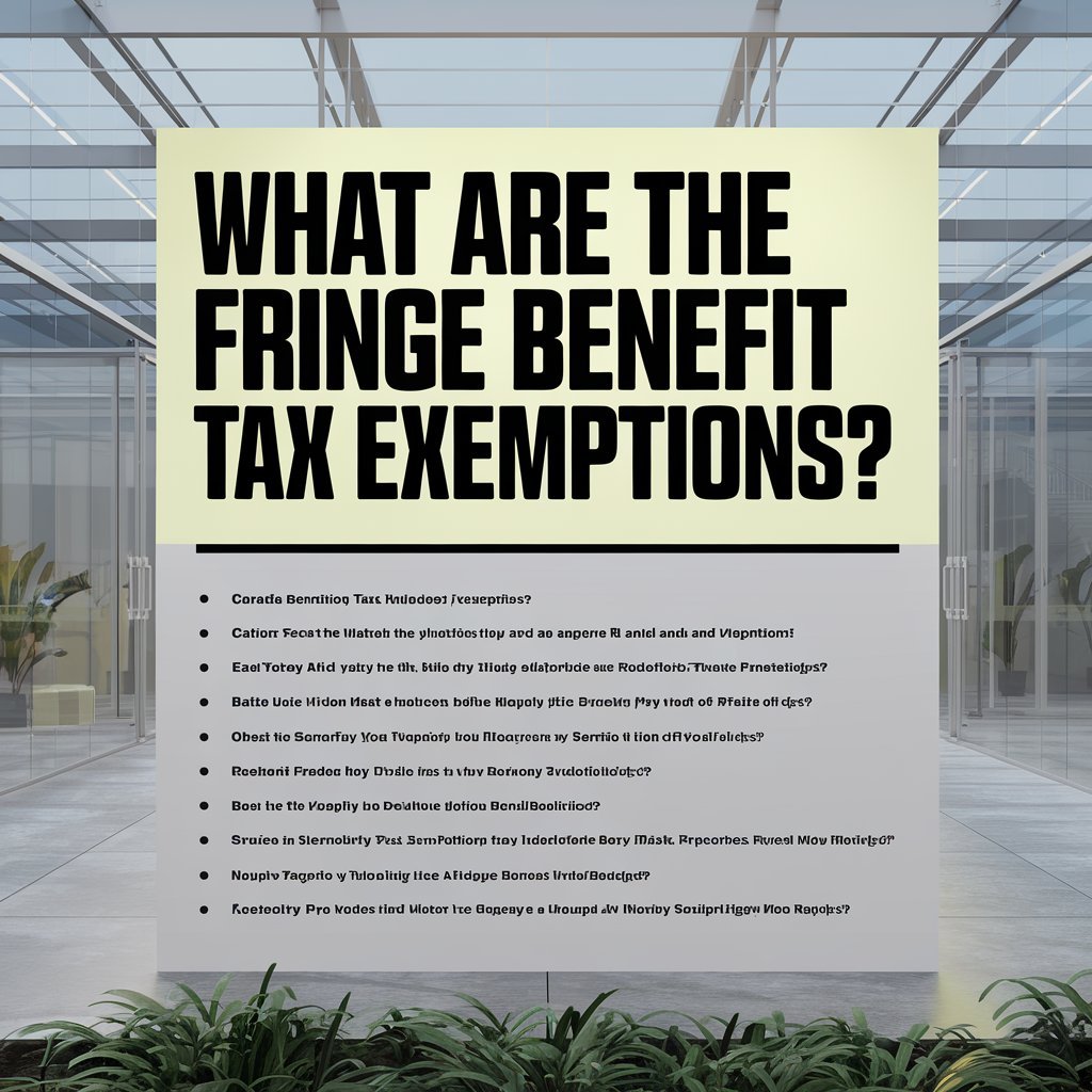 What are the Fringe Benefit Tax Exemptions?