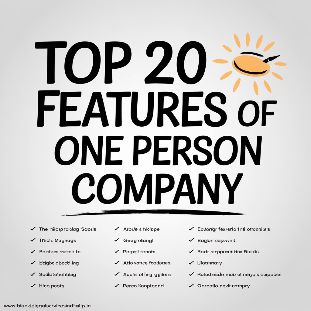 What are the Top 20 Features of One Person Company?